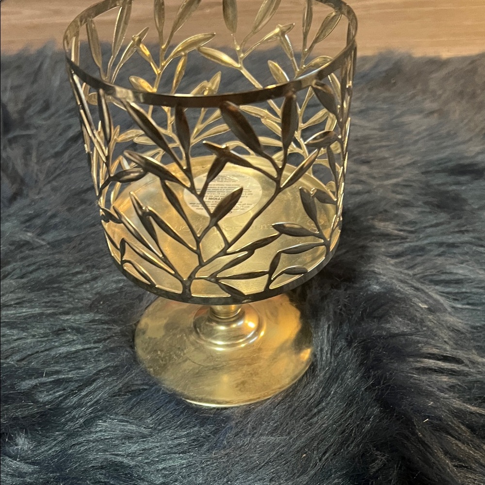 Silver Leaf Candle Holder